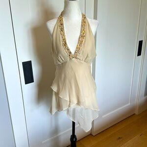 BCBGMAXAZRIA silk halter top